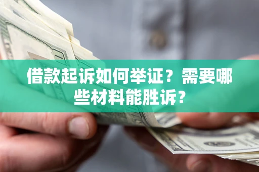 武汉借款起诉如何举证？需要哪些材料能胜诉？