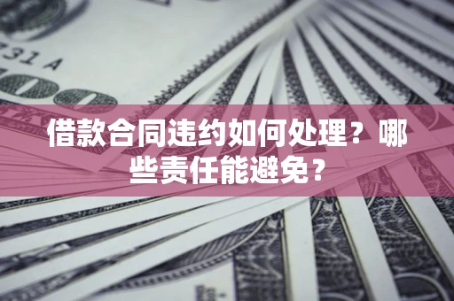 武汉借款合同违约如何处理？哪些责任能避免？