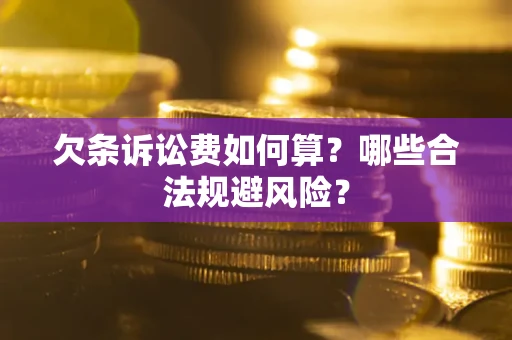武汉欠条诉讼费如何算？哪些合法规避风险？