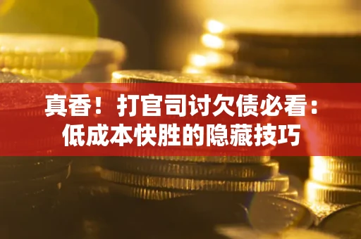 武汉真香！打官司讨欠债必看：低成本快胜的隐藏技巧